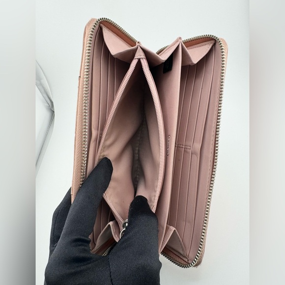 Coach Madison Pleated Zip Around Wallet Pink with Silver Hardware - Picture 7 of 11